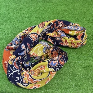 Spartina 449 Damen künstlerischer Schal Blumen Paisley bunt groovy Viskose Handarbeit - Bild 1 von 5