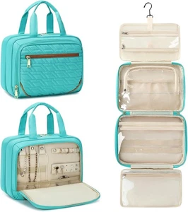 Großer Reise Kulturbeutel für Damen, wasserdichte Kulturbeutel zum Aufhängen mit Schmuck - Bild 1 von 9