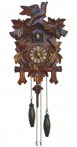 Quartz Cuckoo Clock 5 leaves, bird, with music SC Q 90/9 NEW - Picture 1 of 1