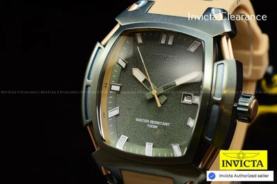 NEW Invicta Men's S1 Rally 53mm Quartz Green Khaki Tone Silicone SS Watch - Image 1 of 4
