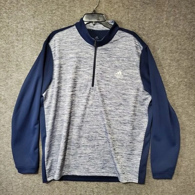 Adidas Golf Pull Over Men's XL Blue Core Layering 1/4 Zip Shirt - Image 1 of 4