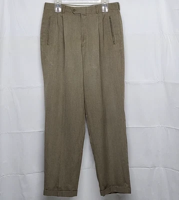 Calça social masculina vintage Haggar 33 X 32 City casuals lã viscose Dacron EUA - Imagem 1 de 4