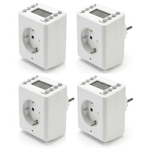 4x Digitale Zeitschaltuhr 3680W Display bis zu 10 Schaltzeiten pro Tag Steckdose - Bild 1 von 5