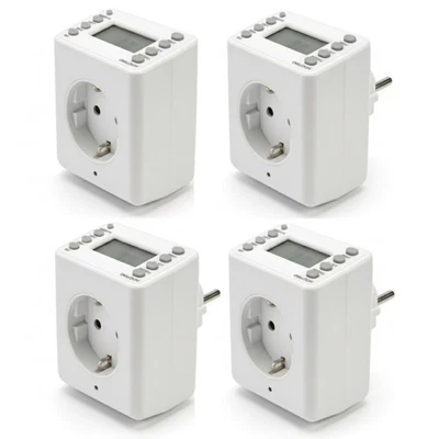 4x Digitale Zeitschaltuhr 3680W Display bis zu 10 Schaltzeiten pro Tag Steckdose - Bild 1 von 4