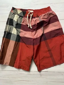 Burberry Boys Swim Trunks 14Y Red Pattern - Picture 1 of 2