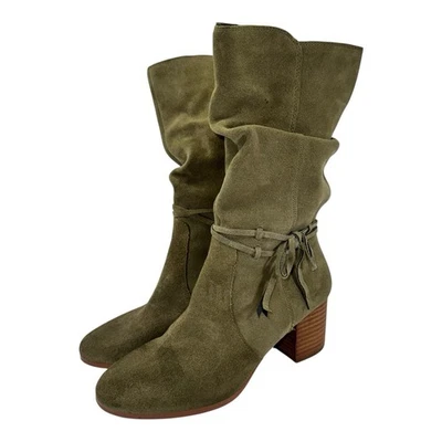 Botas de gamuza verde oliva caña alta Janine violeta y roja talla 8,5 M Foto 1 de 4