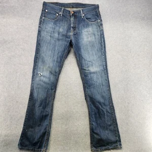 Levi's 527 Boot Cut Jeans Men's W32 x L32 Blue Distressed 5-Pockets Medium Wash - Picture 1 of 14