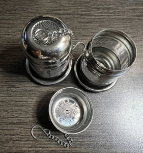 Colador infusor de té 2 piezas coladores de acero inoxidable hojas sueltas más empinadas malla fina - Imagen 1 de 9