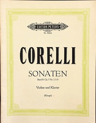 Corelli Sonaten Band 2 Op. 5 nr. 3,5,9, for violin and piano.(Peters 3836b) - Image 1 of 2