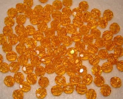 Contas de acrílico redondas facetadas SUN GOLD 6mm 200 peças fabricadas nos EUA   - Imagem 1 de 2
