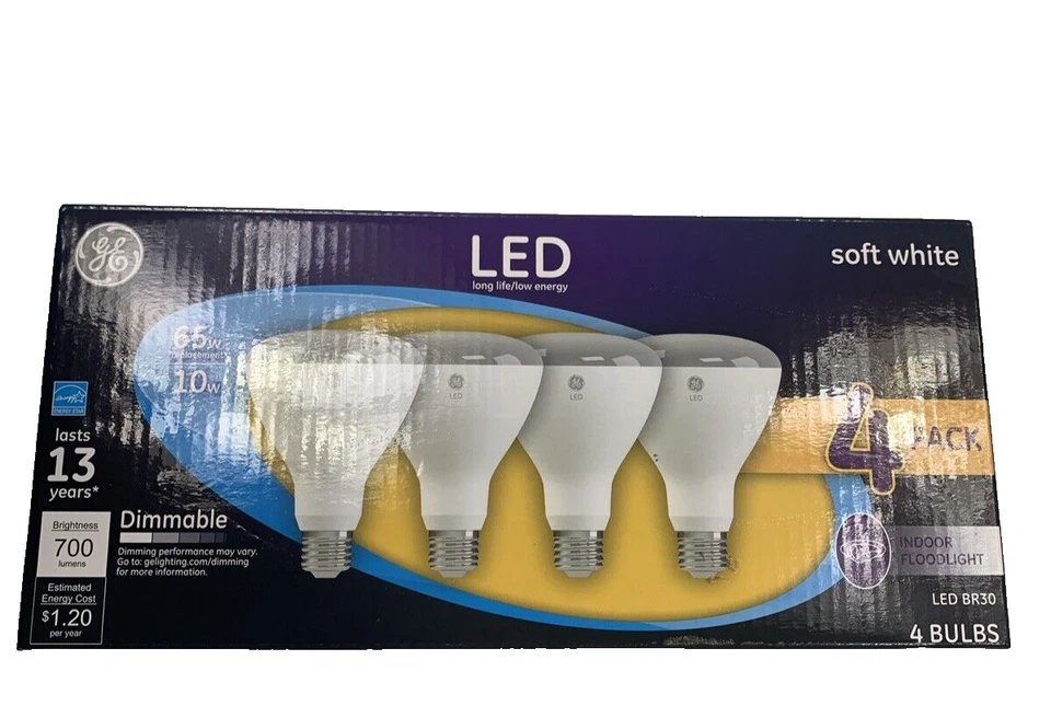 General Electric GE 4pk 10W Equivalent 65W BR30 LED Floodlight Bulb Soft White - Image 1 of 4