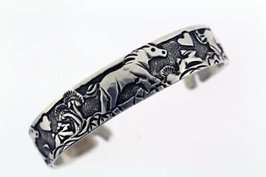 Silver cuff bracelet vintage native american sterling - Picture 1 of 12