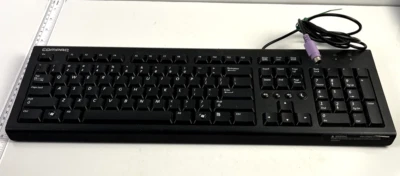 Standard Wired Full Size Retro Keyboard Black PS/2 - SEE PICS FOR CONNECTION - Image 1 of 4