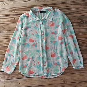 š¹ a.n.a A New Approach Women's Sheer Floral Blouse Top Long Sleeve Size XLš¹ - Picture 1 of 9