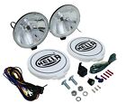 HELLA 500FF ROUND DRIVING LAMP LIGHTS KIT CLEAR LENS WITH BLACK HOUSING 12V 55 W