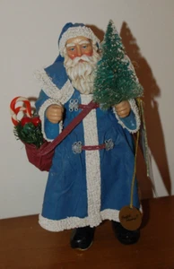 EARLY Clothtique Possible Dreams Santa Claus Christmas Figure Toy Bag BLUE Robe - Picture 1 of 6