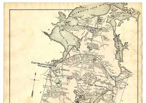 1876 map town of Weymouth, North Weymouth, Franklin village, w/family names - Picture 1 of 7