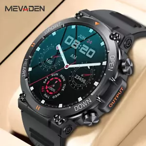 Militär robuste Smartwatch für Männer mit Bluetooth Anruf (Annehmen/Anrufen) Geschenk - Bild 1 von 15