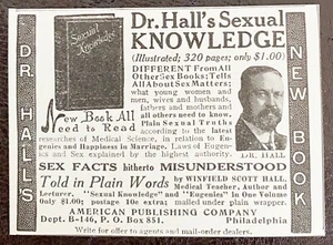 1916 Dr Winfield Scott Hall's New Book of SEXUAL KNOWLEDGE Vtg Print Ad~Phila.Pa - Picture 1 of 2