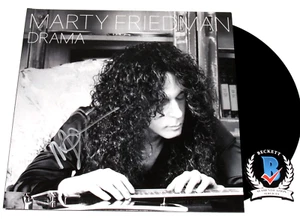 MARTY FRIEDMAN SIGNED 'DRAMA' SOLO ALBUM VINYL RECORD BECKETT COA GUITAR LEGEND - Picture 1 of 3