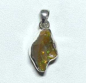 Natural Ethiopian Opal Rough 925 Sterling Silver Pendant Jewelry JY2151 - Picture 1 of 1