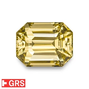 GRS Certified CEYLON Yellow Sapphire 9.08 Ct. Natural Untreated FLAWLESS Octagon - Picture 1 of 6