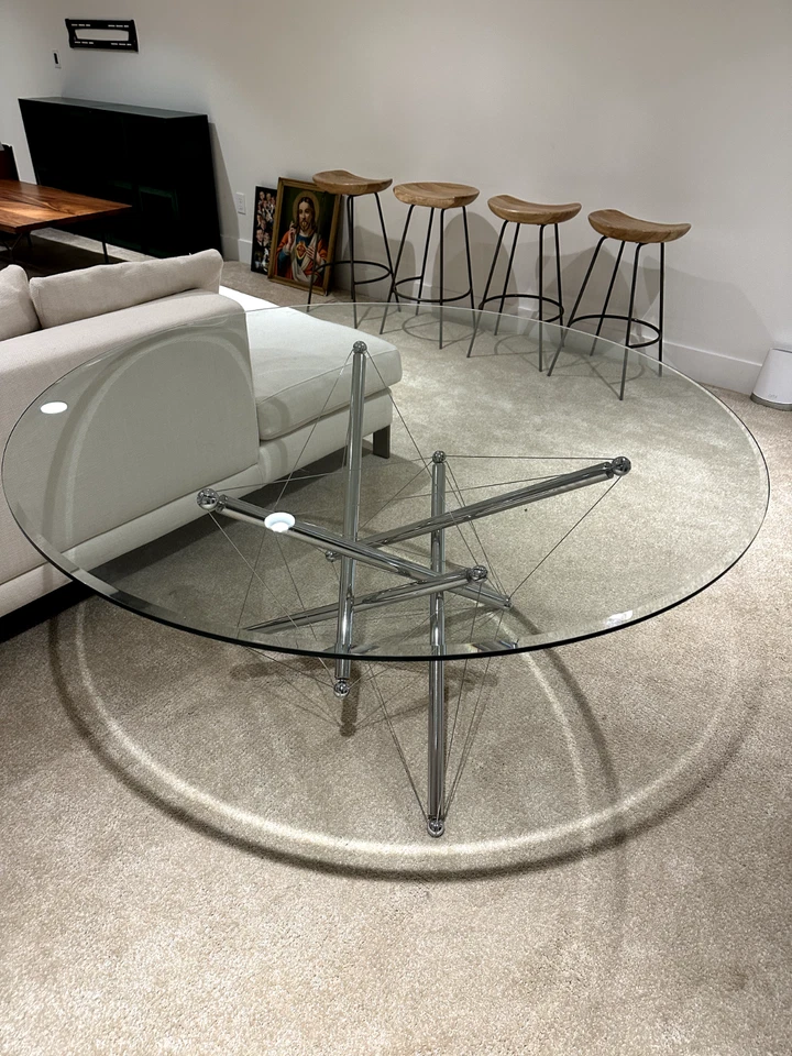 Cassina - Mesa de acero Tensegridad modelo 714 de mediados de siglo de los años 80 de Theodore Waddell Foto 1 de 3