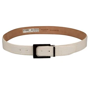 DOLCE & GABBANA Metall Schnalle Kroko Leder Gürtel Weiß 85 34 - Bild 1 von 5
