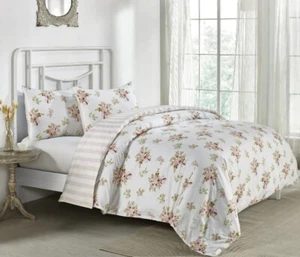 Simply Shabby Chic Heirloom Floral FULL QUEEN Duvet Set 100% Cotton - Picture 1 of 8