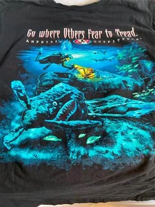 Amphibious Outfitters Dive Men's Tee T-Shirt Sz L Go Where Others Fear to Tread - Picture 1 of 7