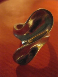 Ring, Sterling, Vintage, Thailand, Wave pattern, size 8.5 - Picture 1 of 9