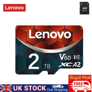 Original Lenovo 2TB Micro SD TF Mini SD Card Memory With Adapter High Speed UK - Zdjęcie 1 z 8
