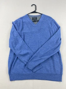 Nordstrom Sweater Mens XL Extra Large Blue Extra Fine Merino Wool Long Sleeve - Picture 1 of 16