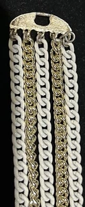 Pulsera Monet vintage de 5 cadenas con cierre de seguridad y etiqueta colgante Monet #1013 - Imagen 1 de 5