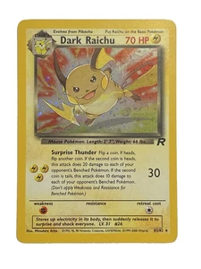 Pokemon Dark Raichu Team Rocket 83/82 Holo LP Vintage Ottime Condizioni Segreto - Foto 1 di 6