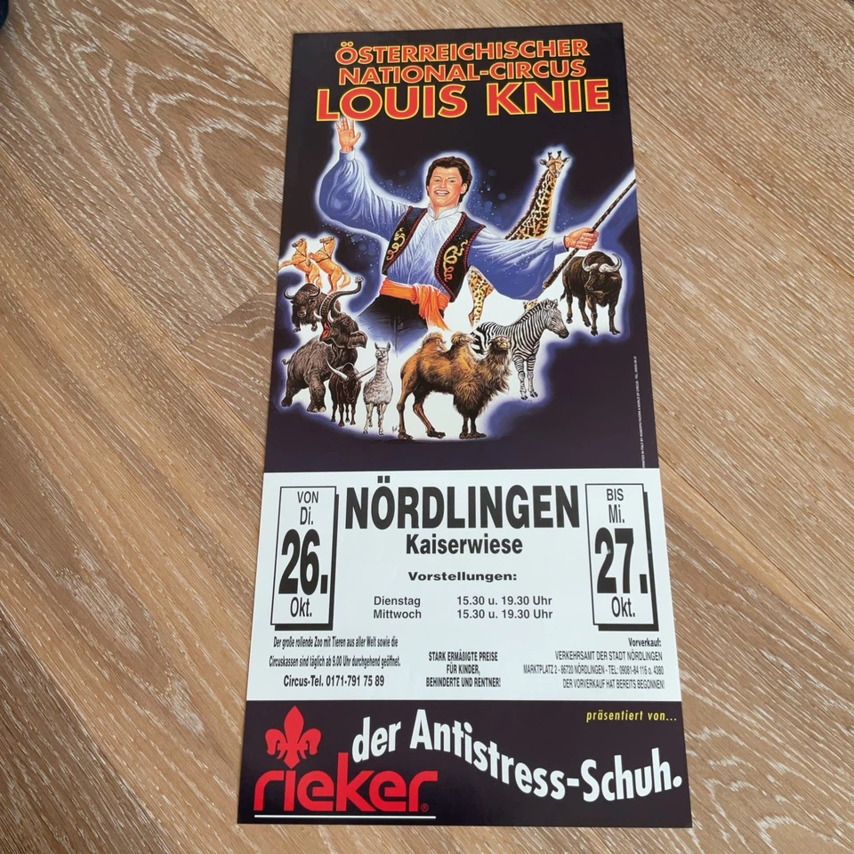 Österreichischer Nationalcircus, Louis Knie Circus Zirkus Cirque Plakat Poster  - Bild 1 von 1