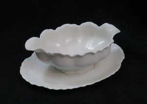 Antique 1900 Haviland Limoges Gravy Boat RANSON White Porcelain - Picture 1 of 9