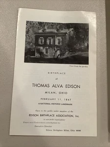 Folleto Lugar de nacimiento Thomas Alva Edison Hogar Monumento Histórico Nacional - Imagen 1 de 8