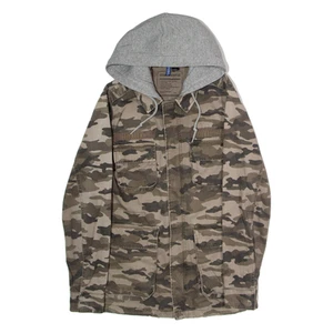 H&M DIVIDED Giacca Militare Uomo Beige Twill con Cappuccio Mimetica S - Foto 1 di 6