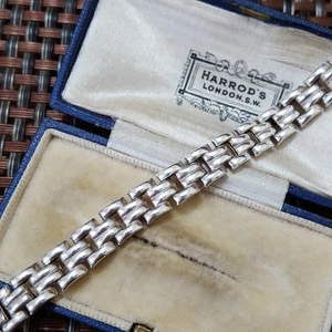 925 Sterling Silber Armband, Panther Kette Armband, 7,4", volle UK Punzen  - Bild 1 von 7