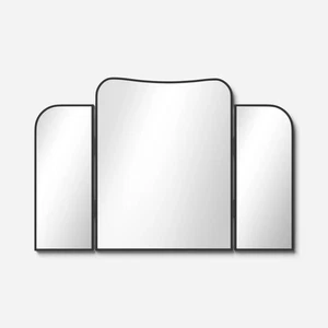 30"x20" Tischplatte dreifach faltbarer Spiegel Metall schwarzer Rahmen Kommode Halterung Neuheit Form - Bild 1 von 4