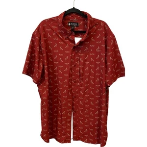 Camicia uomo Alaskan Hardgear con bottoni taglia XL rossa vestibilità standard manica corta NUOVA - Foto 1 di 9
