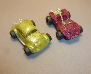TWO Vintage Tonka Totes 1970 Yellow VW Bug and Red Dune Buggy  EXCELLENT - Picture 1 of 4