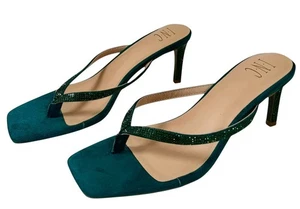 Tanga INC Dionne verde esmeralda deslizables tacón de aguja estrás adornado talla 9 - Imagen 1 de 11
