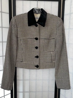 Chaqueta Blazer Vintage 1973 Emporio Armani Para Mujer 42/M 100% Lana Negro Blanco Foto 1 de 4
