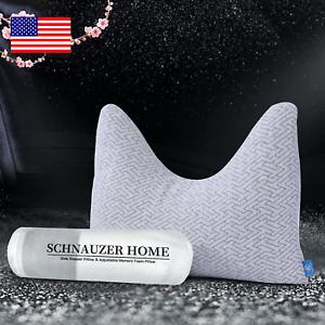 Side Sleeper Pillow for Neck and Shoulder Pain - Queen Size Memory Foam Bed Pill