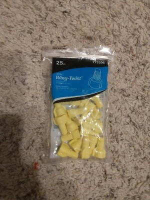 IDEAL 773306 WingTwist 25 PK Yellow Wing Wire Connectors Min 2 # 18 Max 3 # AWG - Image 1 of 2