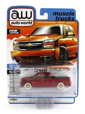 2023 AUTO WORLD 1:64 *ORANGE* 2006 Silverado SS Pickup Truck *ULTRA RED CHASE* - Image 1 of 2