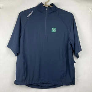 Pullover golf Pro Quip 1/4 zip uomo grande ultralite performance blu camicia a vento - Foto 1 di 10