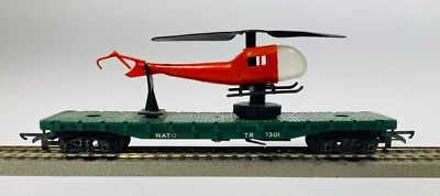 Tri-ang  R128 Nato Flat Car with Helicopter  # TR 7301 - Excellent  Condition - Image 1 of 4